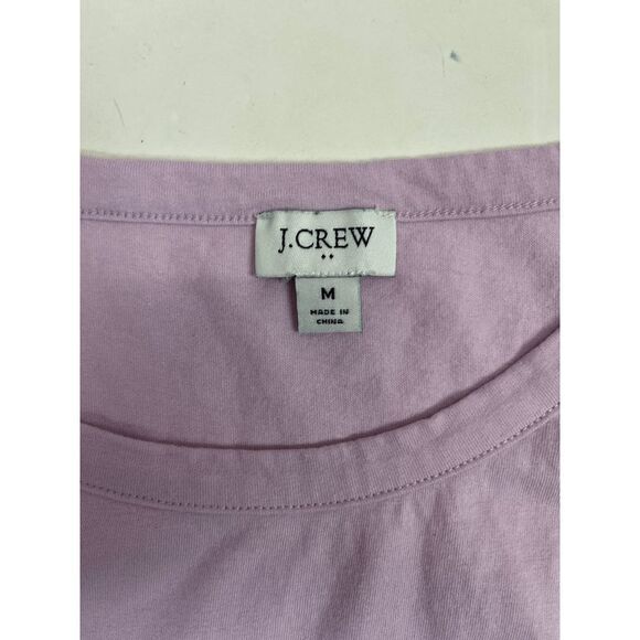 JCrew Womens Ruffled Eyelet Hem Short Sleeve Top Lavender Sz M 100% Cotton - Picture 2 of 9